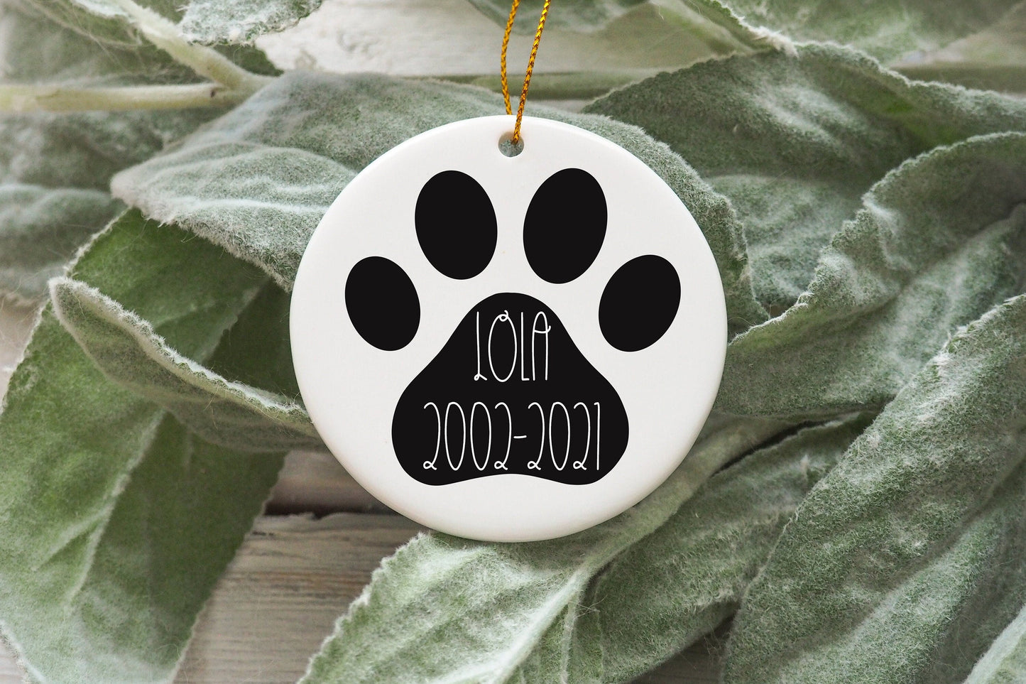 Personalised Dog Memorial Ornament / Pet Memorial Tree Decoration / Simple Bauble Keepsake / Ceramic Long Lasting Gift