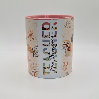 Personalised Boho Teacher Mug, Boho Rainbow Teacher Mug,  Cute Teacher Gift, End Of Year Gift, Teacher Thank You Gift