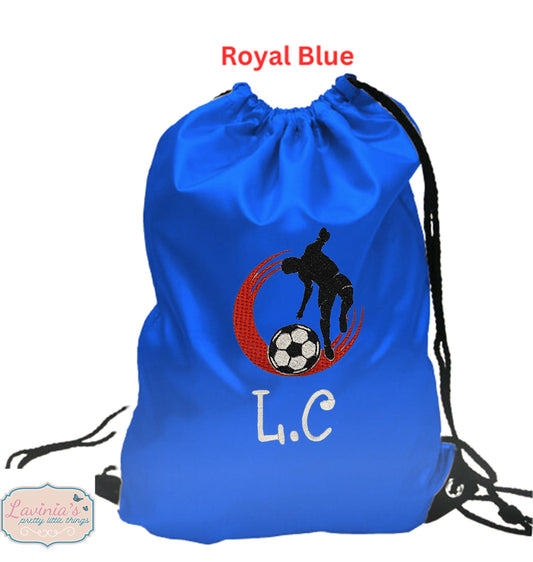 Football Gym Kids Pe Bag, Personalised Embroidered