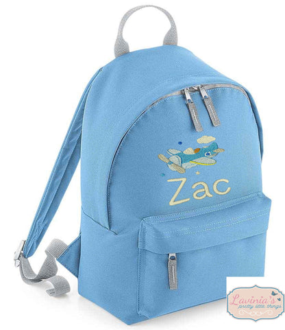 Plane mini Embroidered backpack Kids School bag