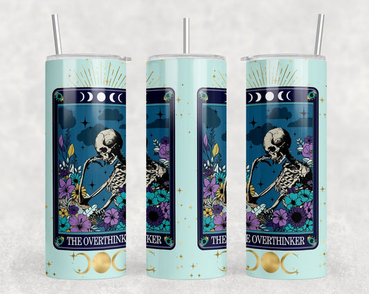 The Overthinker Tarot Card Tumbler, Drinkware, Tumbler With Straw, Witchy Tumbler, Pagan Drinkware, Unique Gift