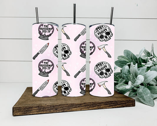 True crime pink tumbler