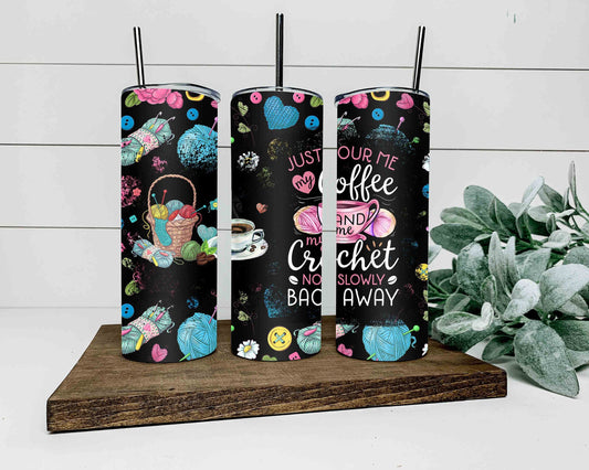 Coffee Crochet Back Away Tumbler