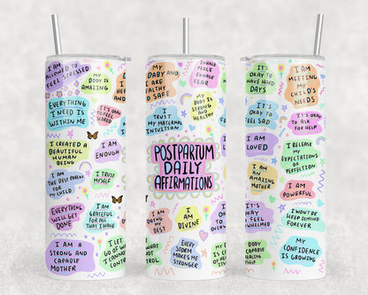 Postpartum affirmations tumbler