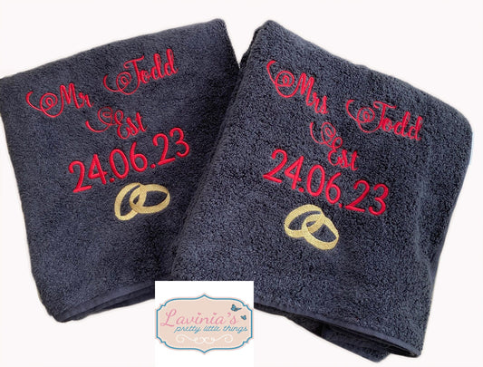 Personalised wedding towels