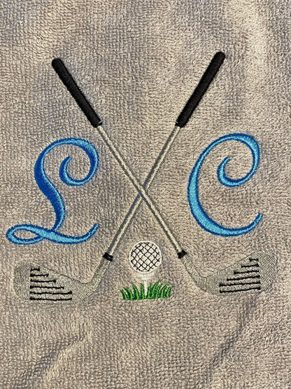 Initials golf towel