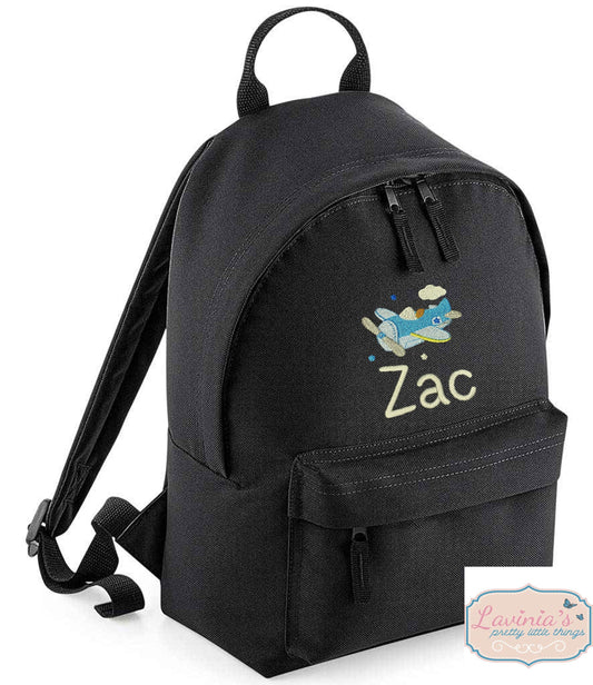Plane mini Embroidered backpack Kids School bag