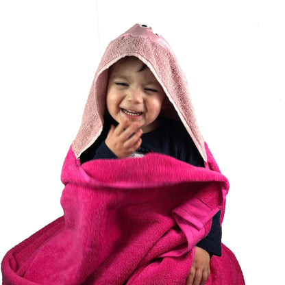 Hooded green dinosaur towel
