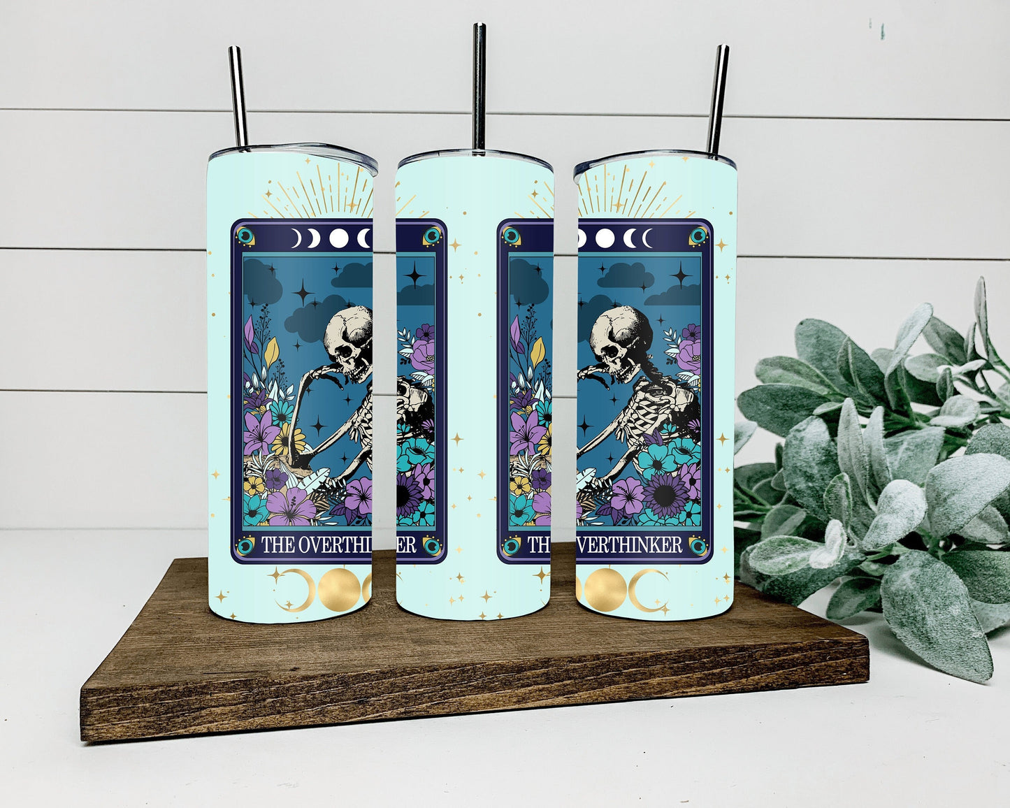 The Overthinker Tarot Card Tumbler, Drinkware, Tumbler With Straw, Witchy Tumbler, Pagan Drinkware, Unique Gift
