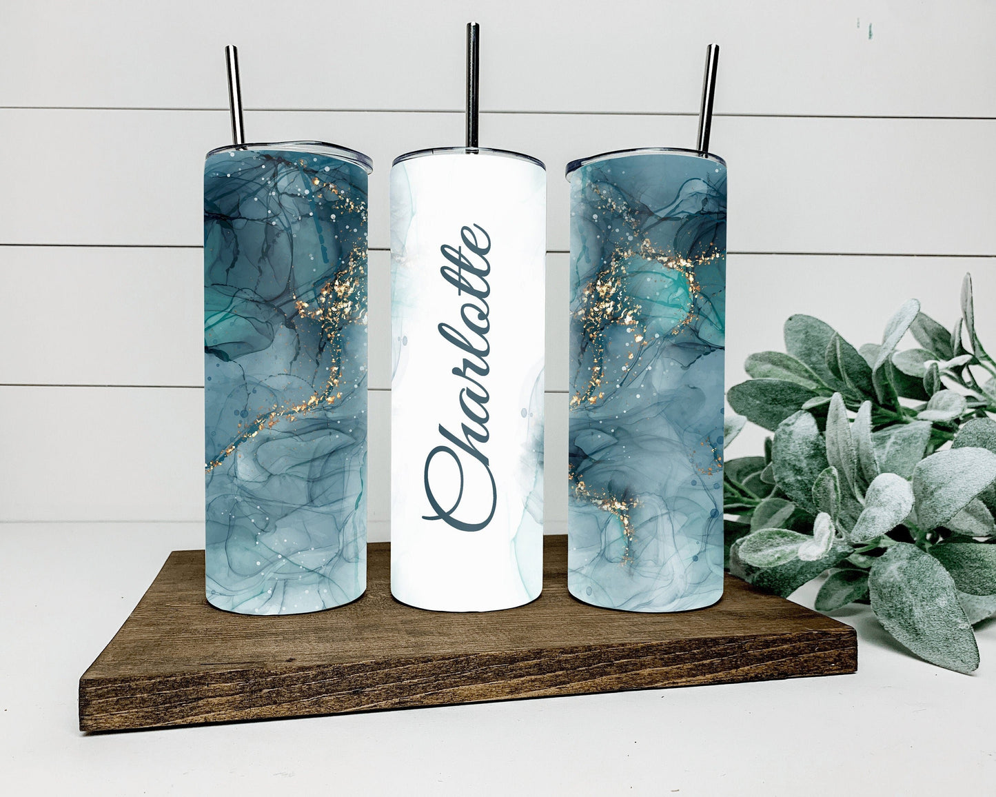 Blue marble tumbler