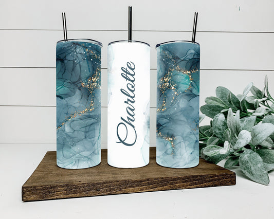 Blue marble tumbler