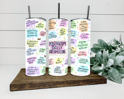 Postpartum affirmations tumbler