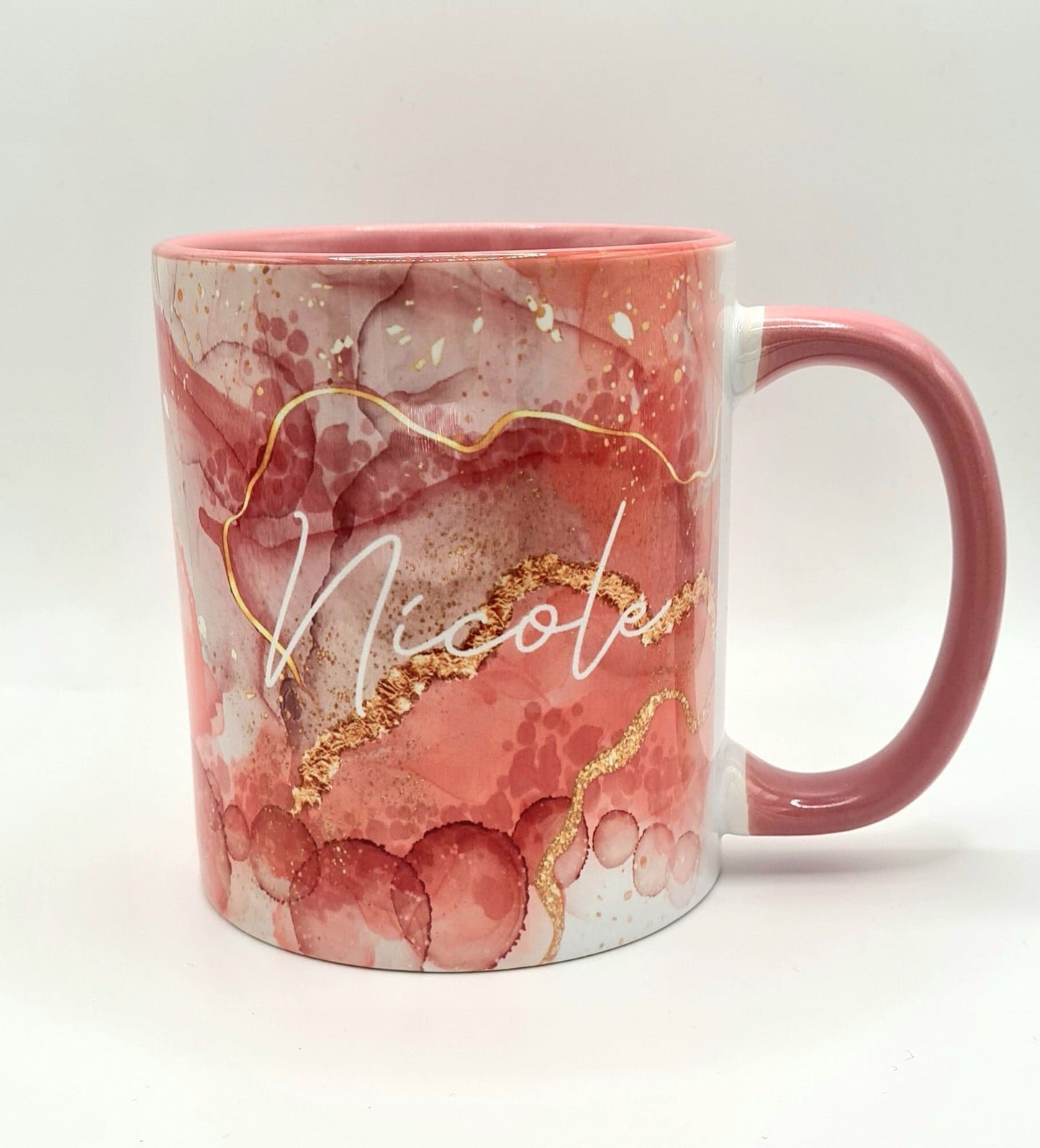 Personalised Pink Marble Mug, Geode Print Mug, Unique Gift For Her, Personalised Mug, Gift For Her