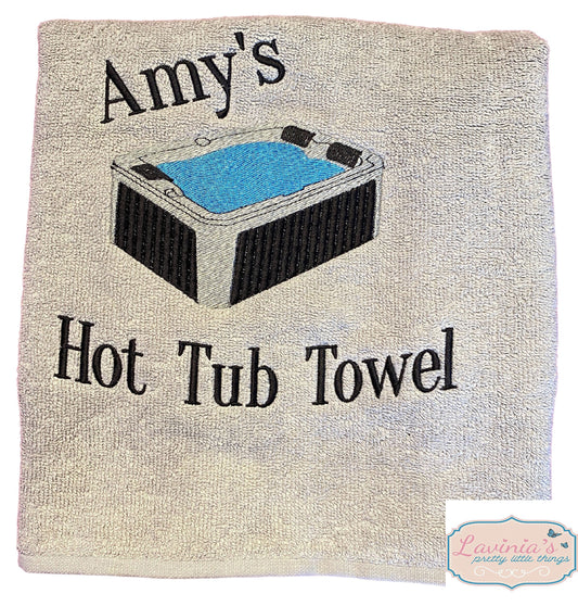 Embroidered Hot Tub Towel