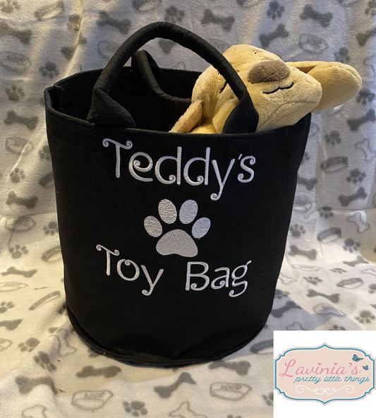 Embroidered Dog Pet Storage Basket