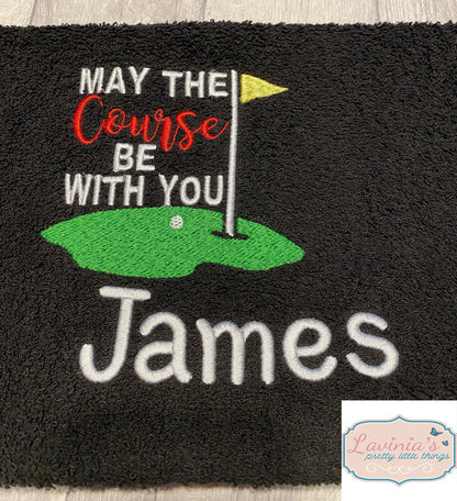 Golf Towel, Personalised Golf Course Design