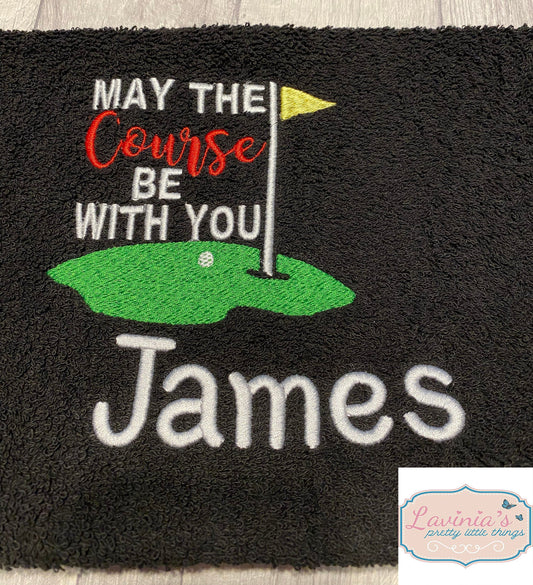 Golf Towel, Personalised Golf Course Design