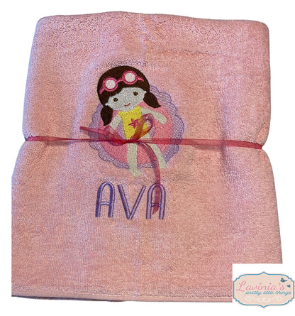 Personalised Girls, Boys Swimming Towel