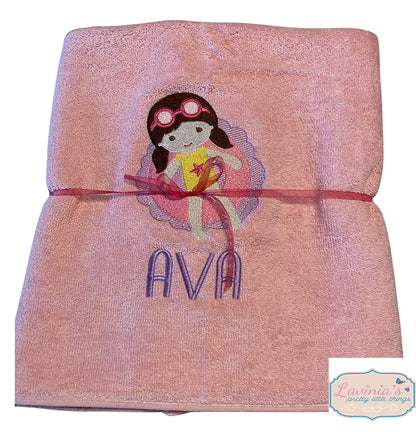 Personalised Girls, Boys Swimming Towel