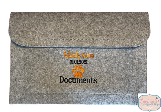 Puppy Dog Folder Embroidered Pouch