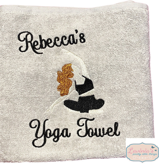 Personalised Embroidered Yoga Towel