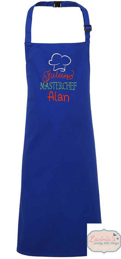 Personalised Children's Apron, Embroidered Future Master Chef