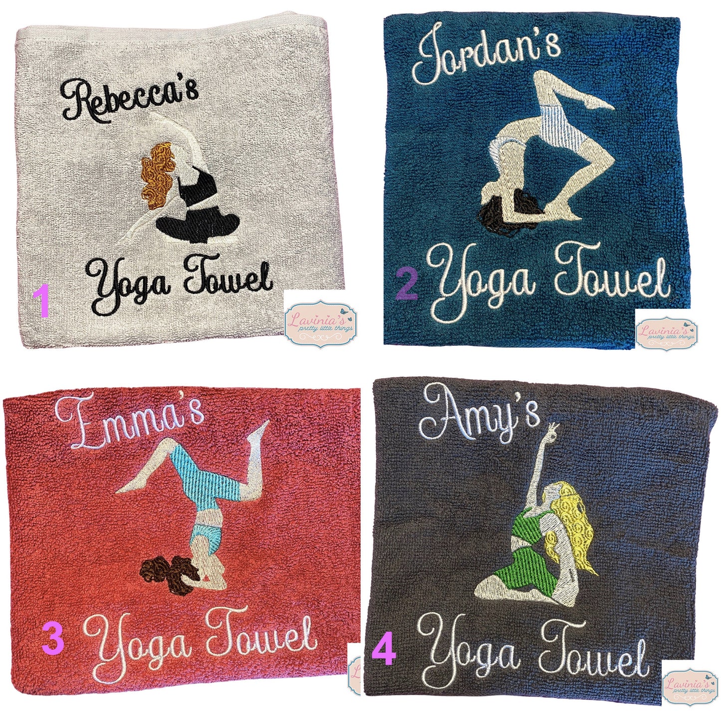 Personalised Embroidered Yoga Towel