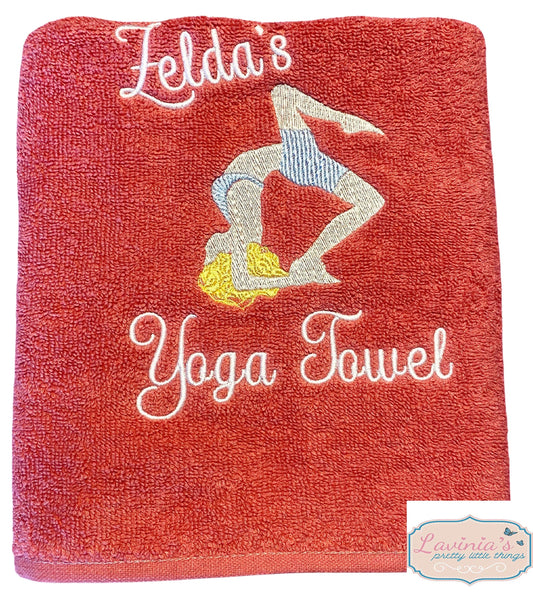 Personalised embroidered Yoga Towel