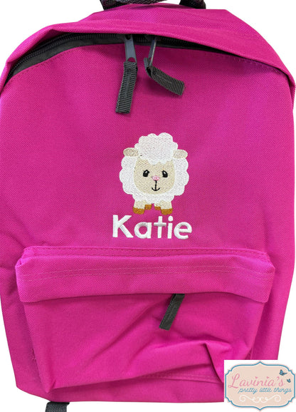 Sheep Mini Backpack, Nursery Embroidered Farm Animal
