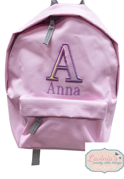 Embroidered Backpack, Initial and Name