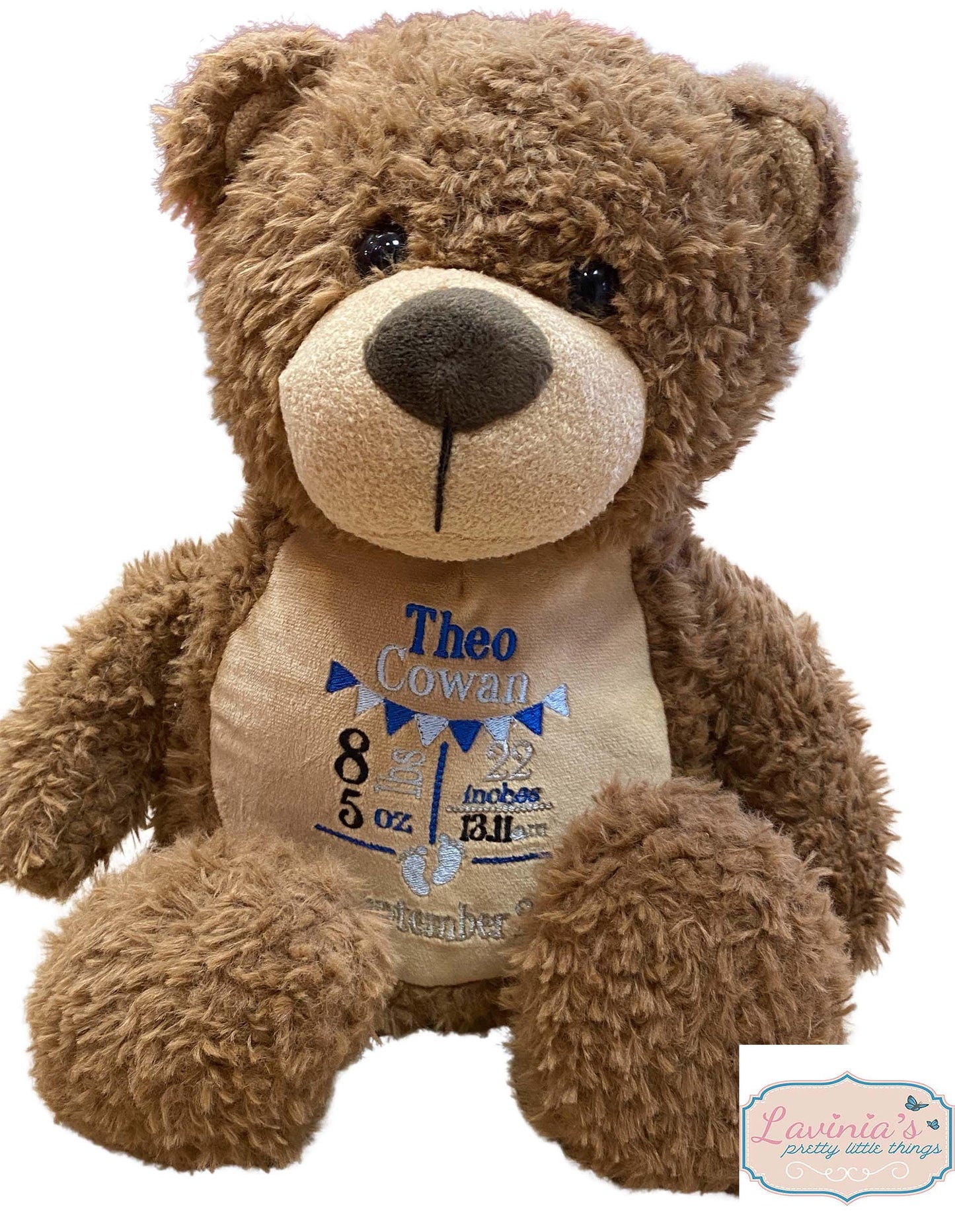 Personalised Cat Teddy Bear, Embroidered with Any Name