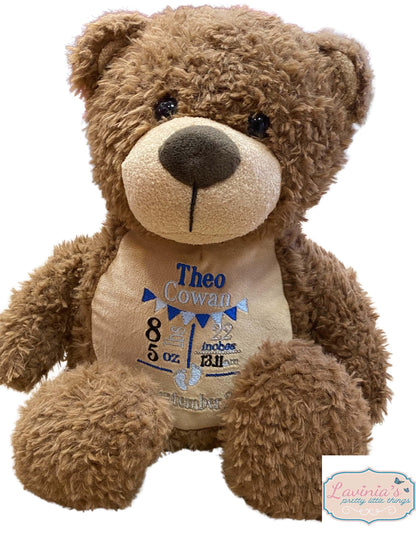 Personalised Cat Teddy Bear, Embroidered with Any Name