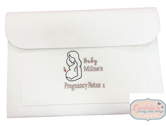 Personalised embroidered Pregnancy Folder