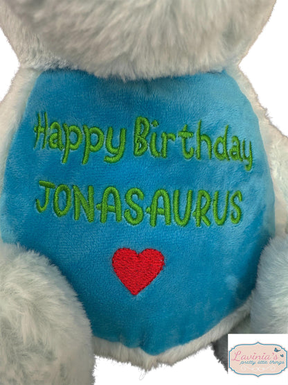 Personalised Dinosaur Birthday Teddy Bear