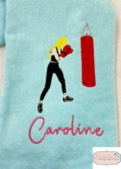 Personalised Female Boxer Towel
