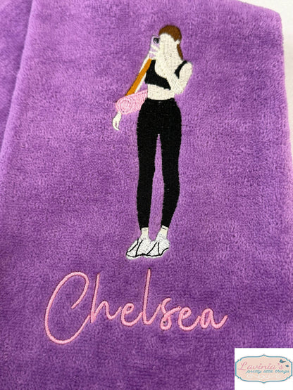 Personalised Female Yoga Gym Towel