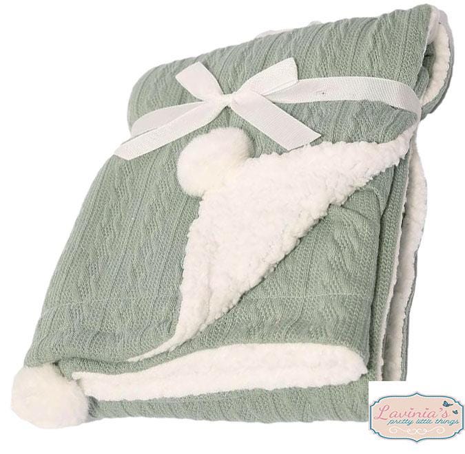 Personalised Cable Knit Blanket Embroidered baby blanket