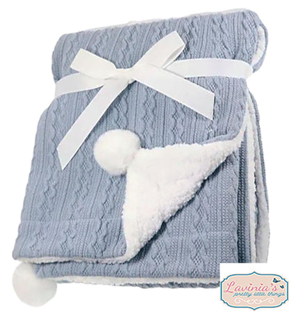 Personalised Cable Knit Blanket Embroidered baby blanket