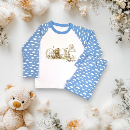 1st Birthday Teddy Bear Pyjamas/ Pink Cloud PJs/When I Wake Up I Will Be One/Toddler Birthday Outfit/ Bear Theme Sleepwear