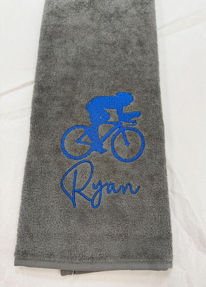 Personalised Embroidered Bicycle Trifold Towel