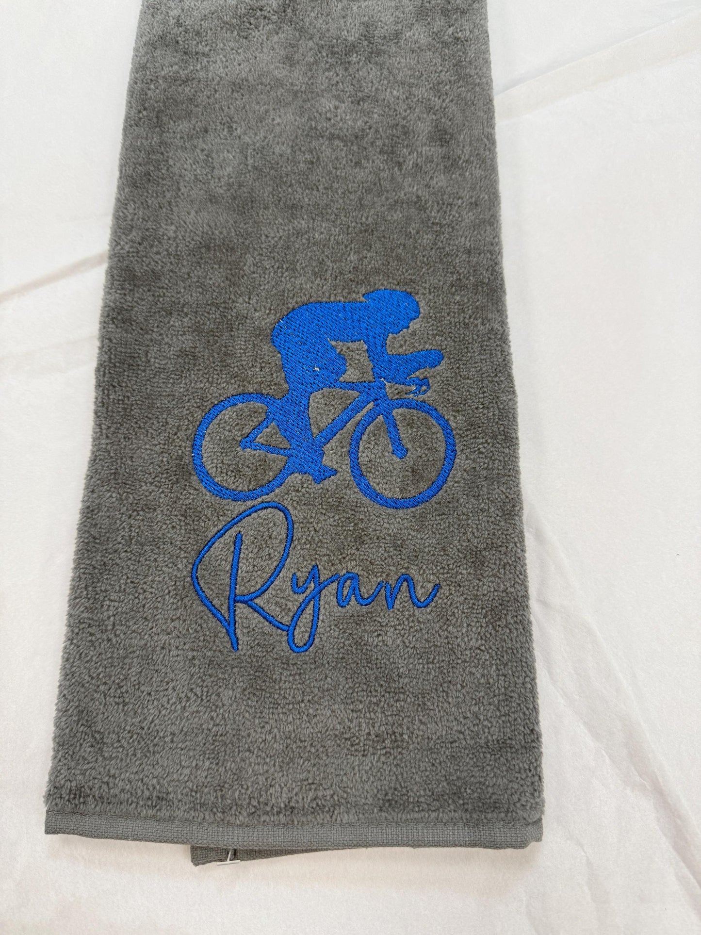Personalised Embroidered Bicycle Trifold Towel