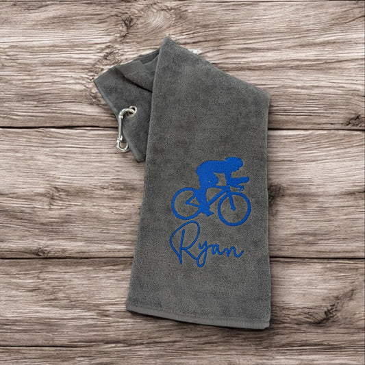 Personalised Embroidered Bicycle Trifold Towel