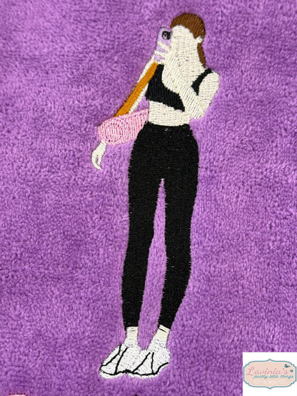 Personalised Female Yoga Gym Towel