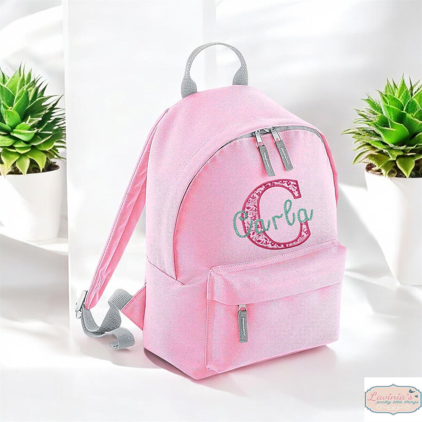 Toddler backpack with name, Embroidered Initial and Name, Back to school