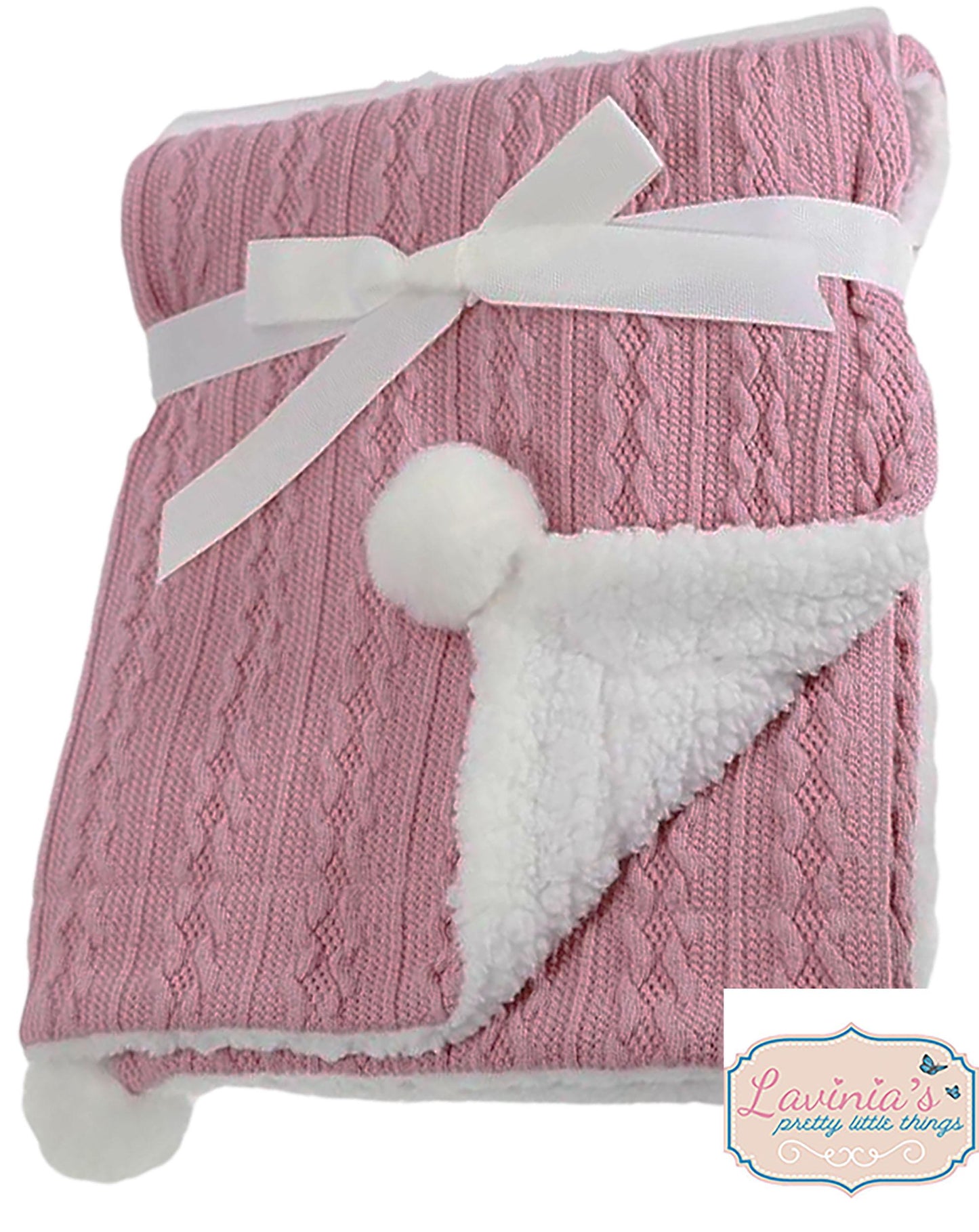 Personalised Cable Knit Blanket Embroidered baby blanket