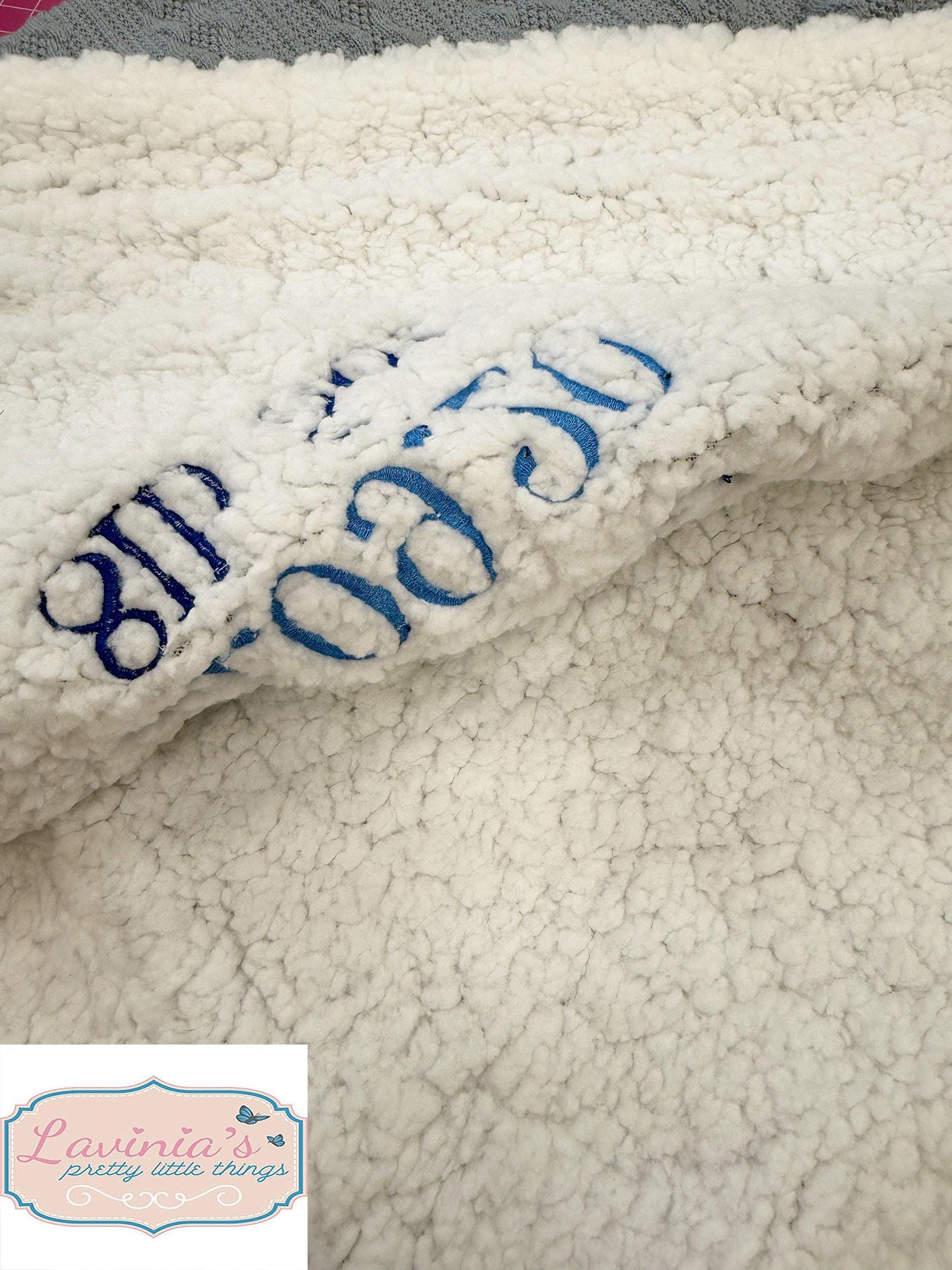 Personalised Cable Knit Blanket Embroidered baby blanket
