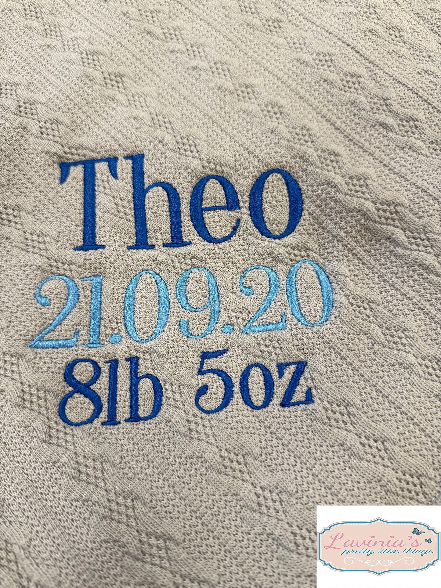 Personalised Pram Baby Blanket, Cable Knit