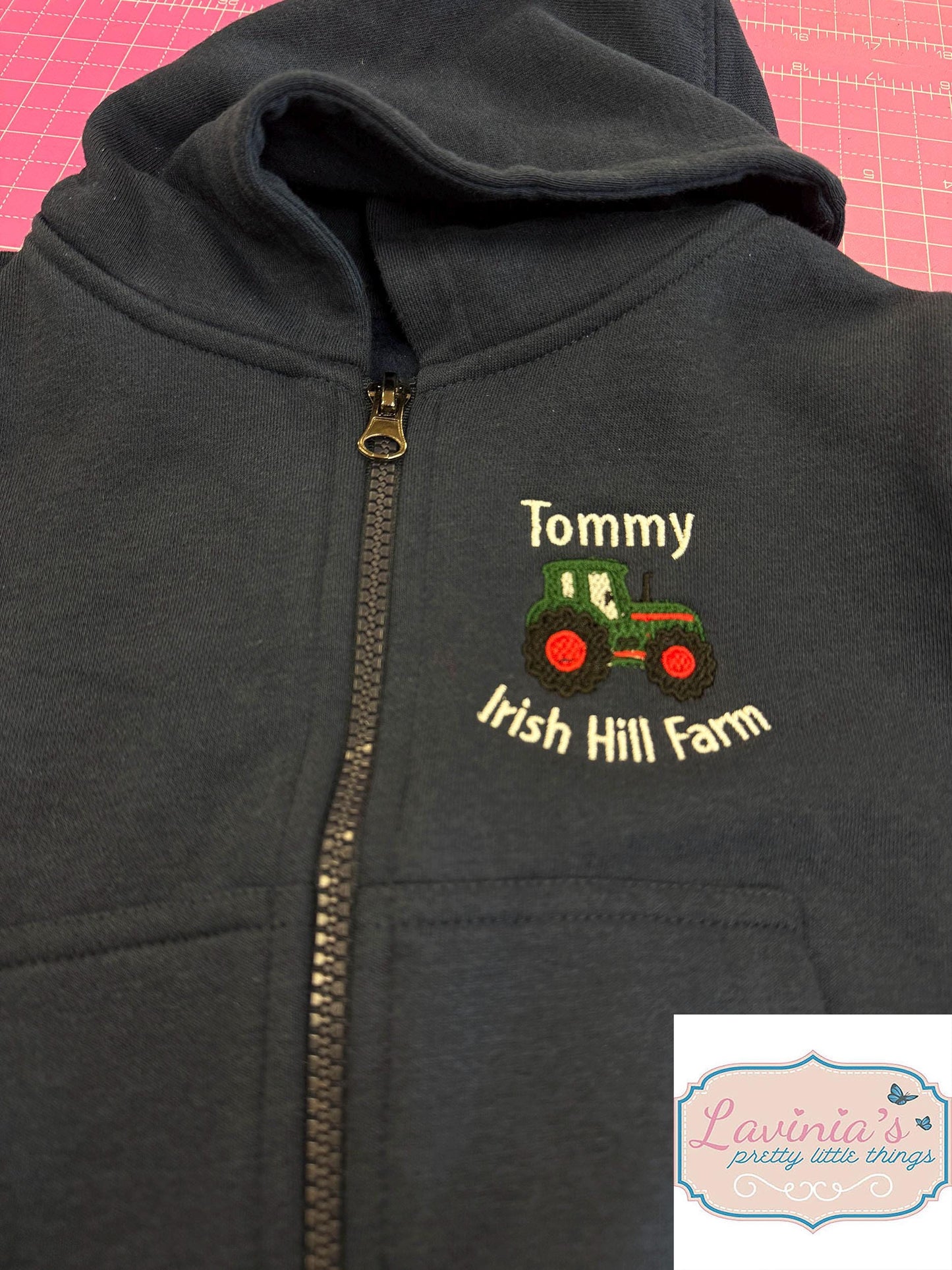Personalised Tractor Zip Up Hoodies Kids
