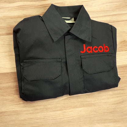 Personalised kids name overalls, kids navy embroidered boilersuit, kids sizes aged 1-12 years