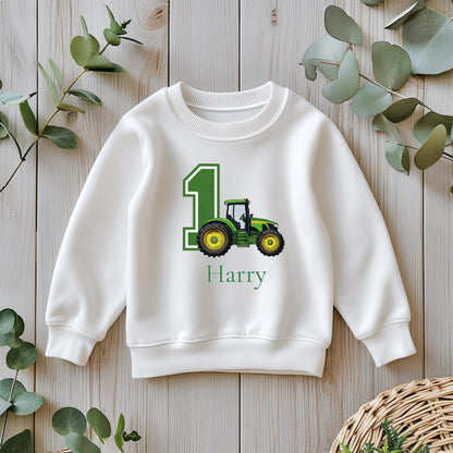 Boys Tractor Birthday Pyjamas/ Farm Blue Cloud PJs/When I wake up I will be 1 2 3 4 5 Toddler Birthday Outfit/ Tractor Theme Sleepwear